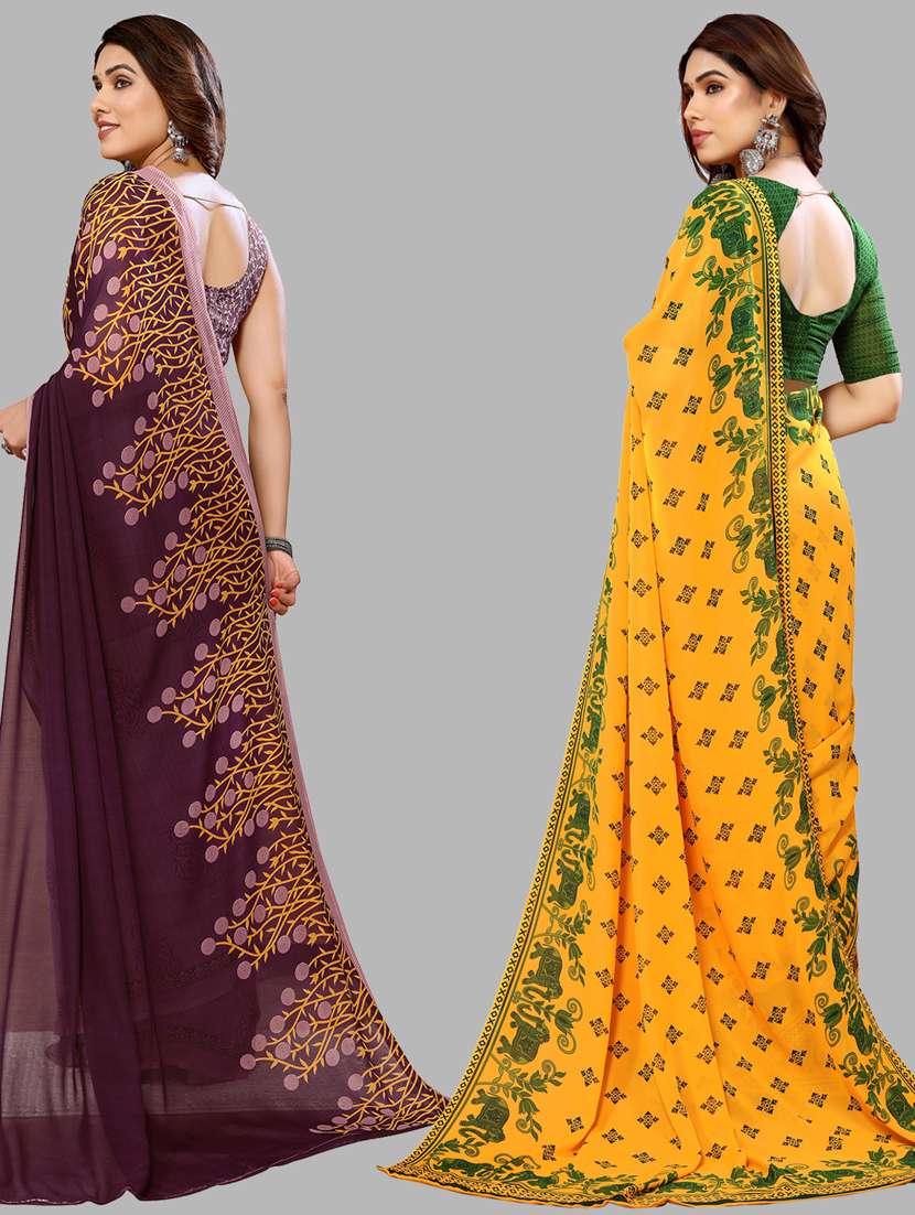 women pack of 2 printed casual sarees - 21440103 -  Standard Image - 1