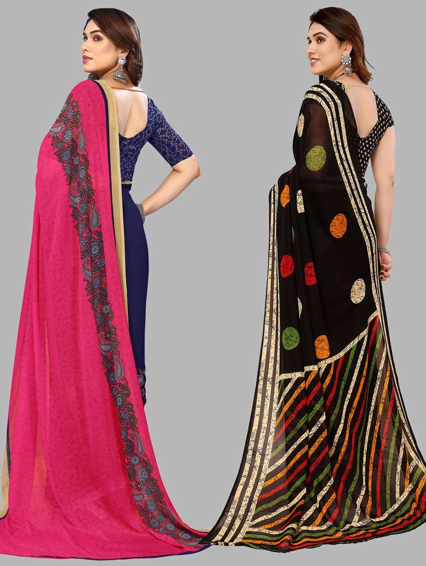 women pack of 2 printed casual sarees - 21440129 -  Standard Image - 1