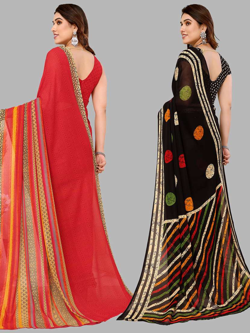 pack of 2 printed sarees - 21440134 -  Standard Image - 1