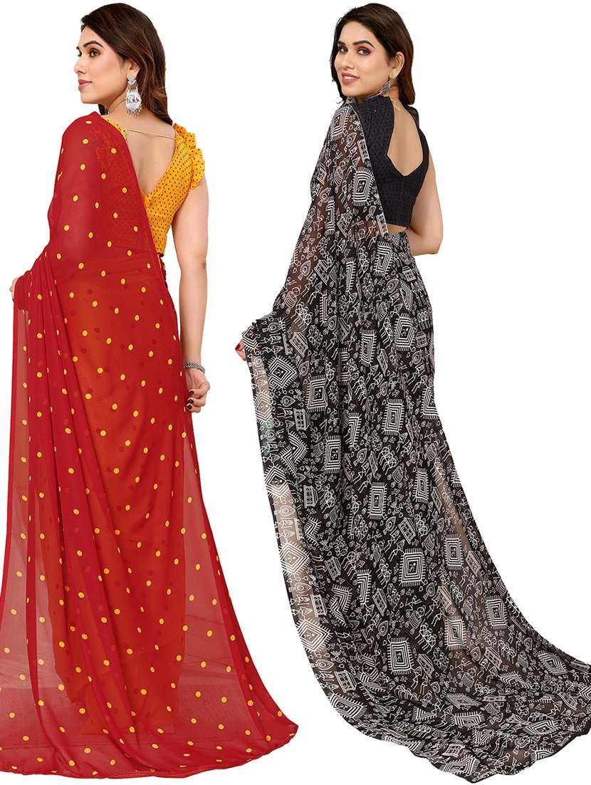 pack of 2 printed sarees - 21440138 -  Standard Image - 1