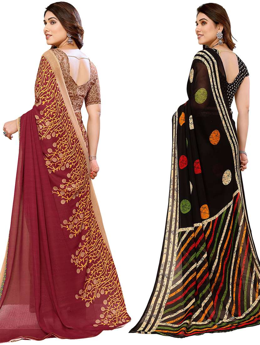 Women Pack Of 2 Casual Wear Sarees - 21440151 -  Standard Image - 1