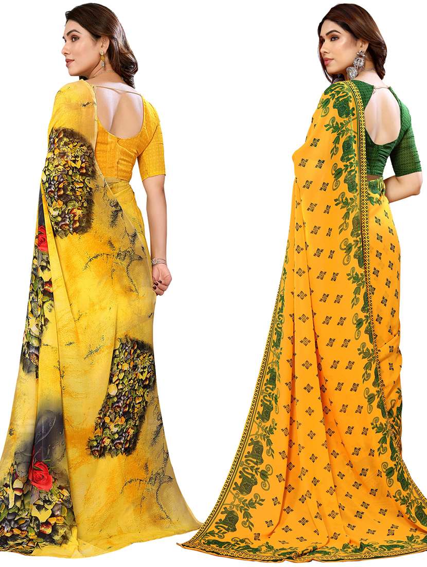 women pack of 2 casual wear sarees - 21440196 -  Standard Image - 1