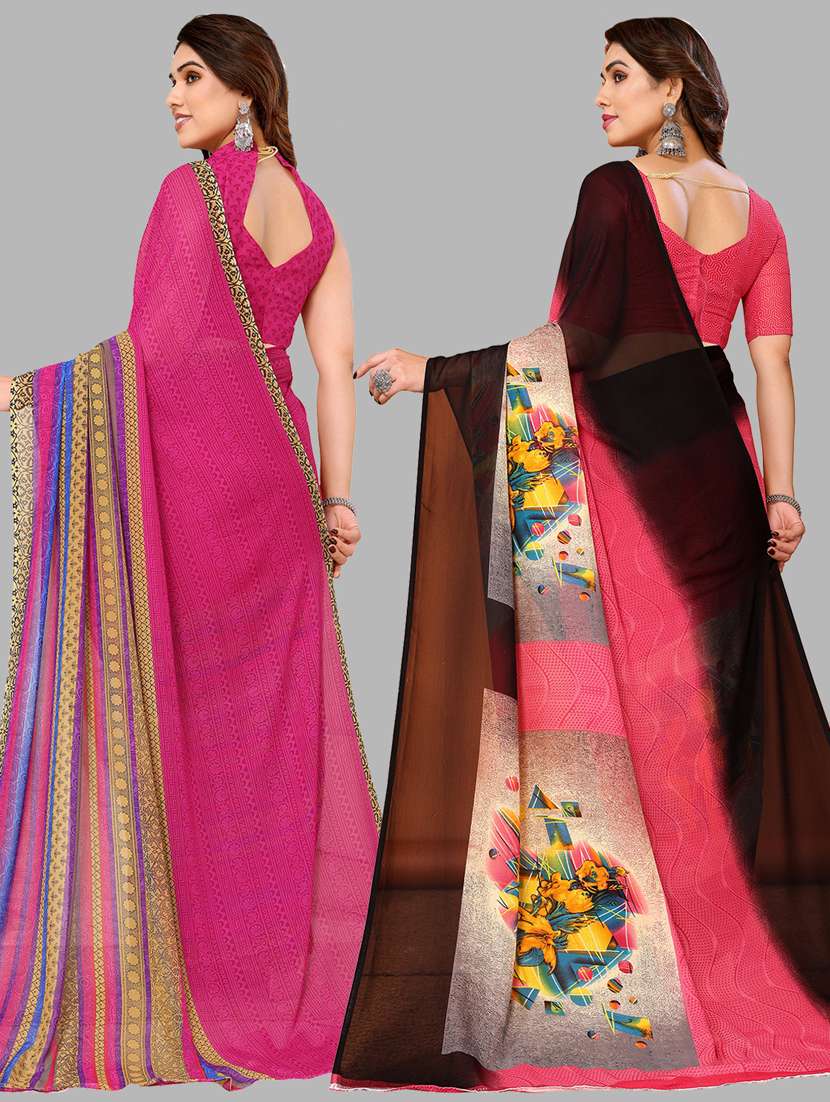 women pack of 2 casual wear sarees - 21440211 -  Standard Image - 1