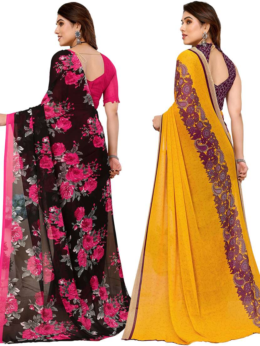 pack of 2 printed sarees - 21440216 -  Standard Image - 1