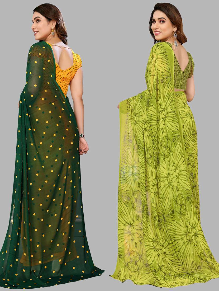 women pack of 2 printed casual sarees - 21440239 -  Standard Image - 1