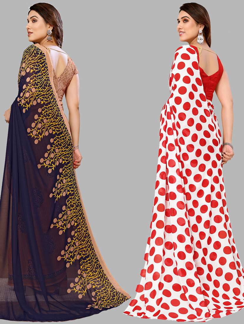 pack of 2 printed casual wear saree with blouse - 21440263 -  Standard Image - 1