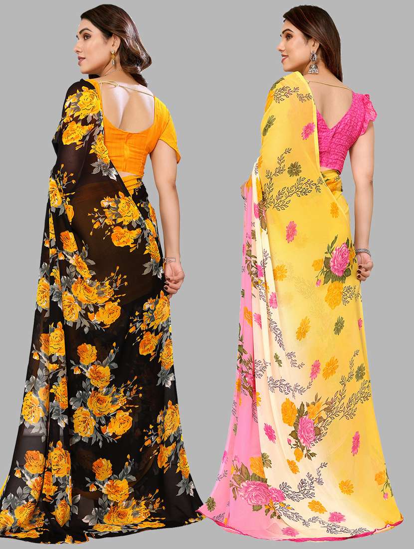 pack of 2 printed casual wear sarees - 21440321 -  Standard Image - 1