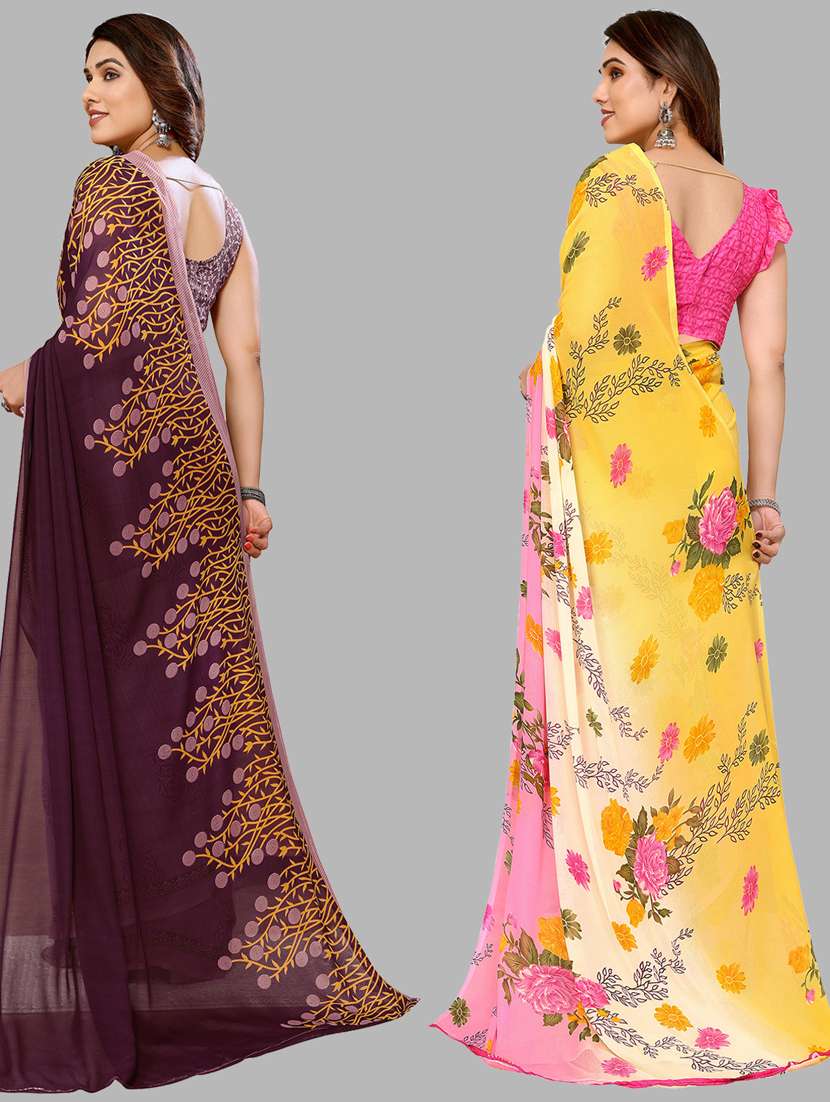 women pack of 2 casual wear sarees - 21440338 -  Standard Image - 1