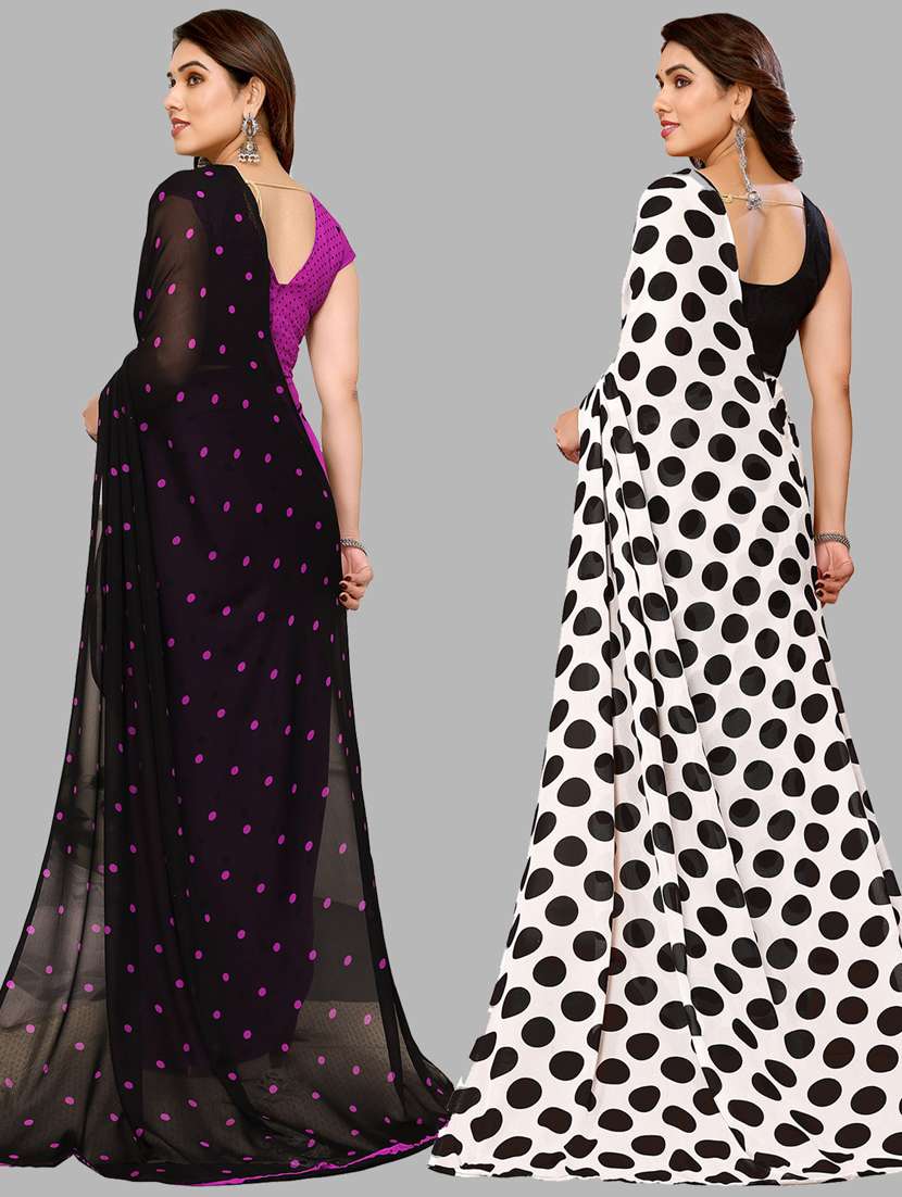 pack of 2 printed casual wear saree with blouse - 21440358 -  Standard Image - 1