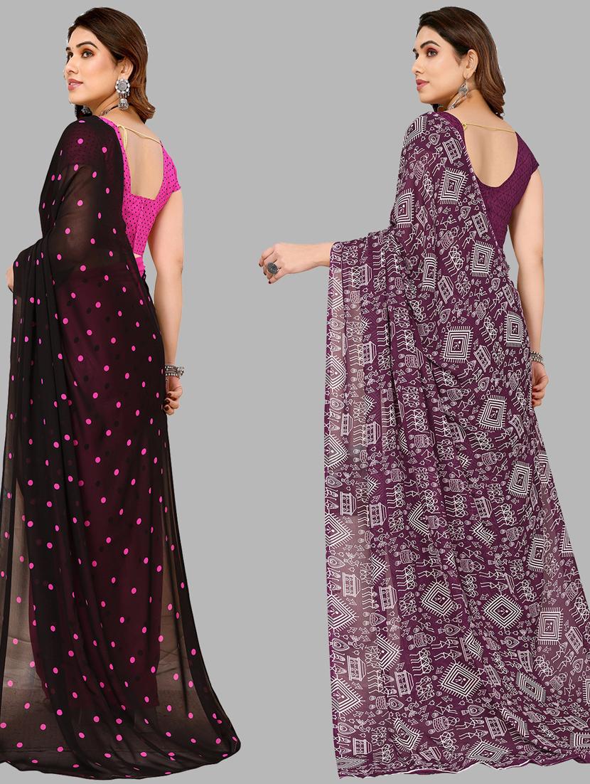 pack of 2 printed sarees - 21440369 - Standard Image - 1