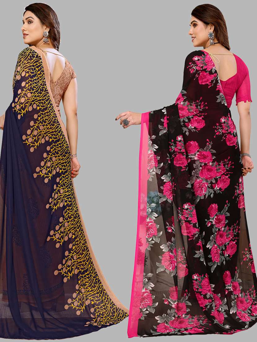 women pack of 2 casual wear sarees - 21440378 -  Standard Image - 1