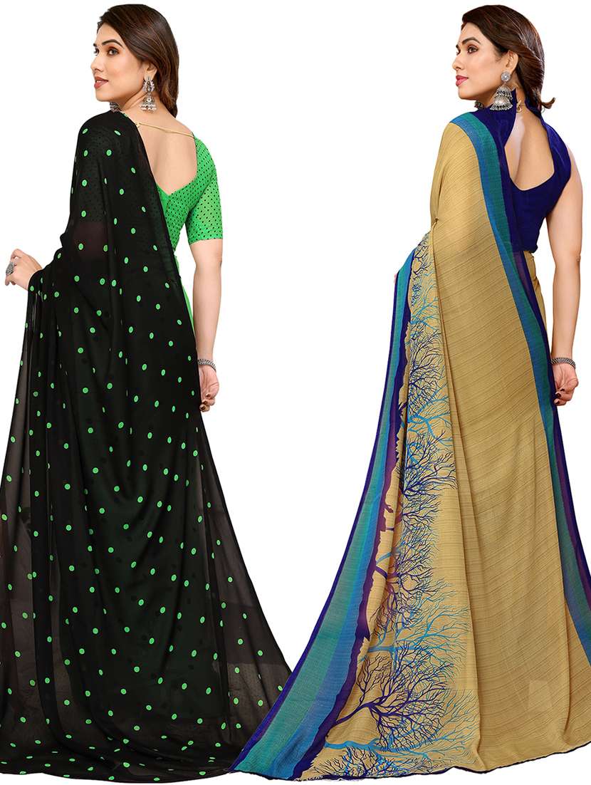 pack of 2 printed casual wear sarees - 21440396 -  Standard Image - 1