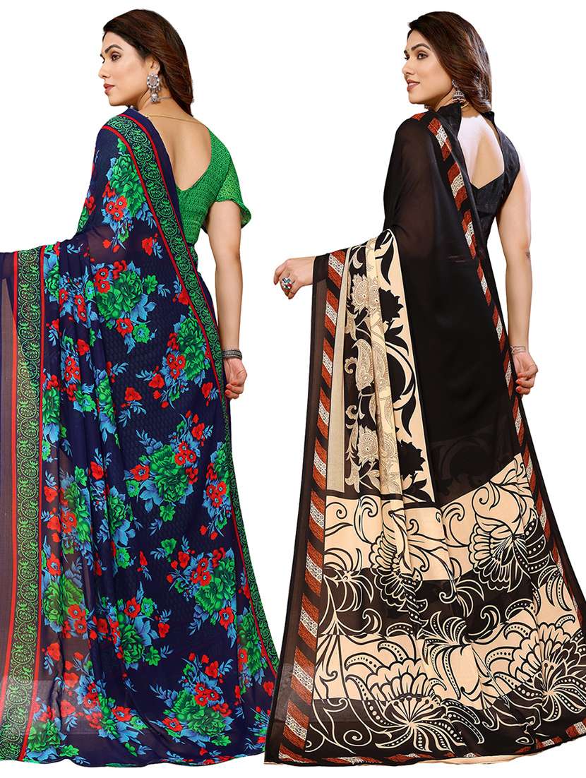 Women Pack Of 2 Casual Wear Combo Sarees With Blouse - 21440436 -  Standard Image - 1