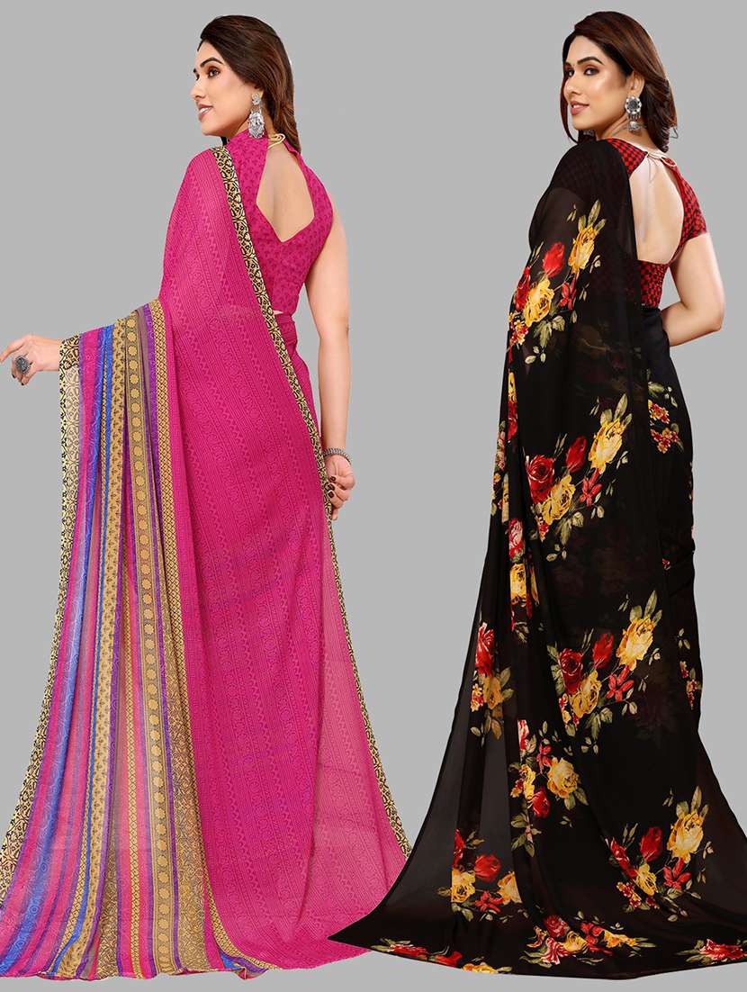 women pack of 2 casual wear sarees - 21440524 -  Standard Image - 1
