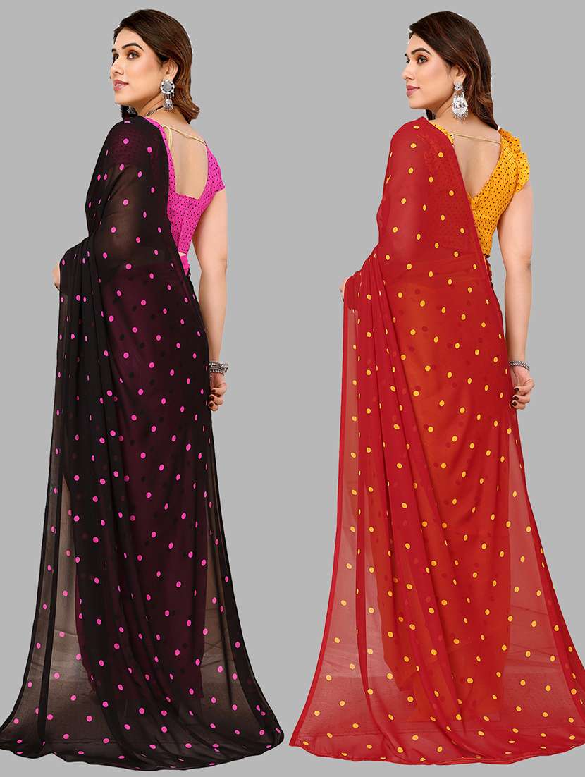 pack of 2 printed casual wear sarees - 21440593 -  Standard Image - 1