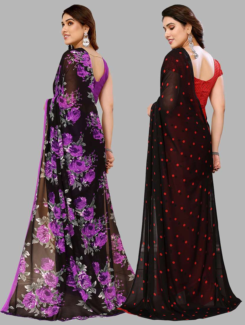 women pack of 2 casual wear sarees - 21440606 -  Standard Image - 1
