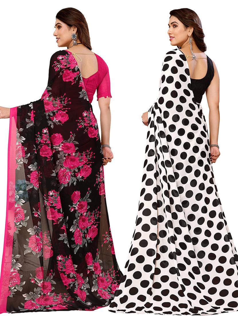 women pack of 2 casual wear sarees - 21440639 - Standard Image - 1