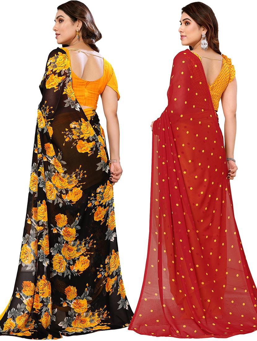 women pack of 2 casual wear sarees with blouse - 21440643 -  Standard Image - 1