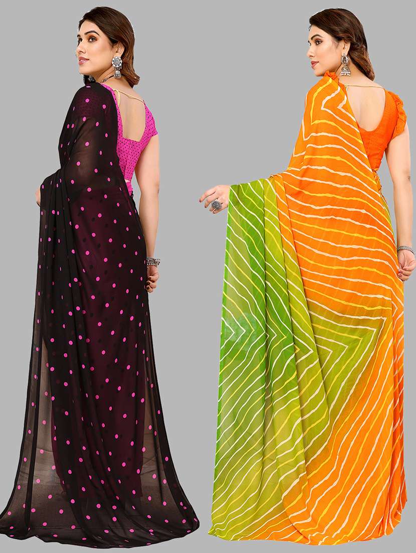 women pack of 2 casual wear sarees with blouse - 21440801 -  Standard Image - 1