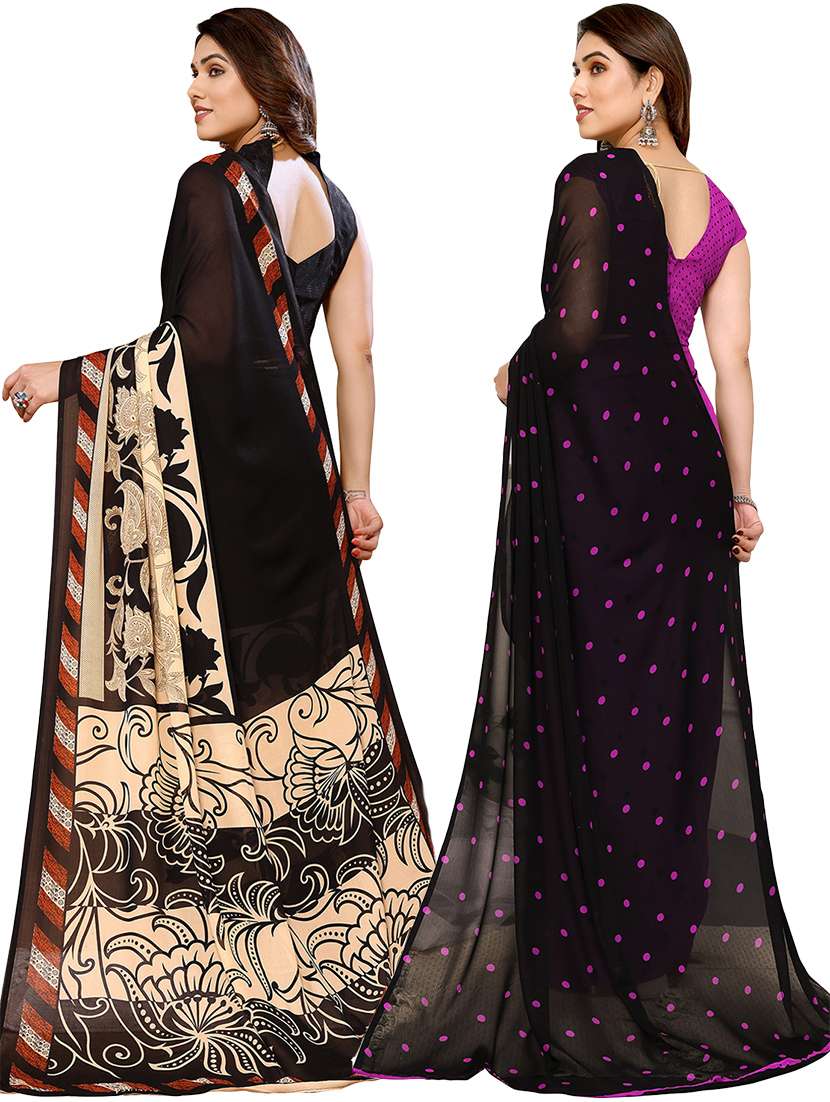 multi colored georgette ready to wear saree - 21440919 -  Standard Image - 1