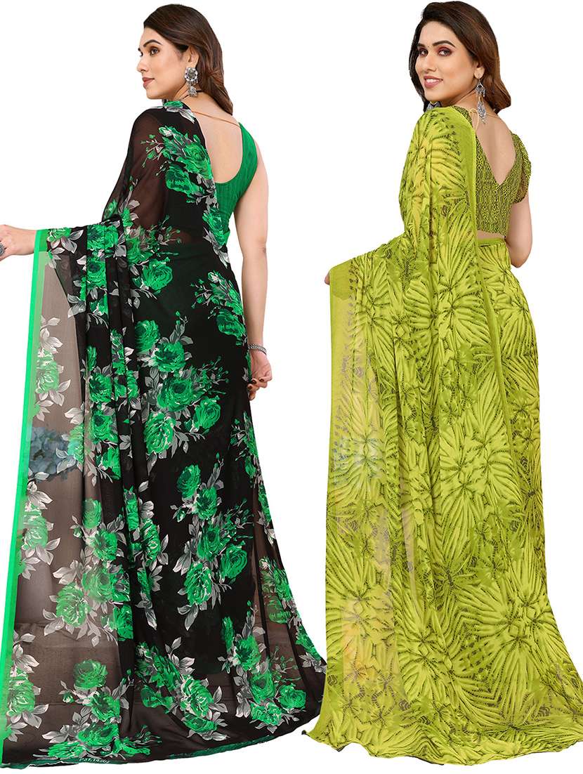 women pack of 2 casual wear sarees with blouse - 21441006 -  Standard Image - 1