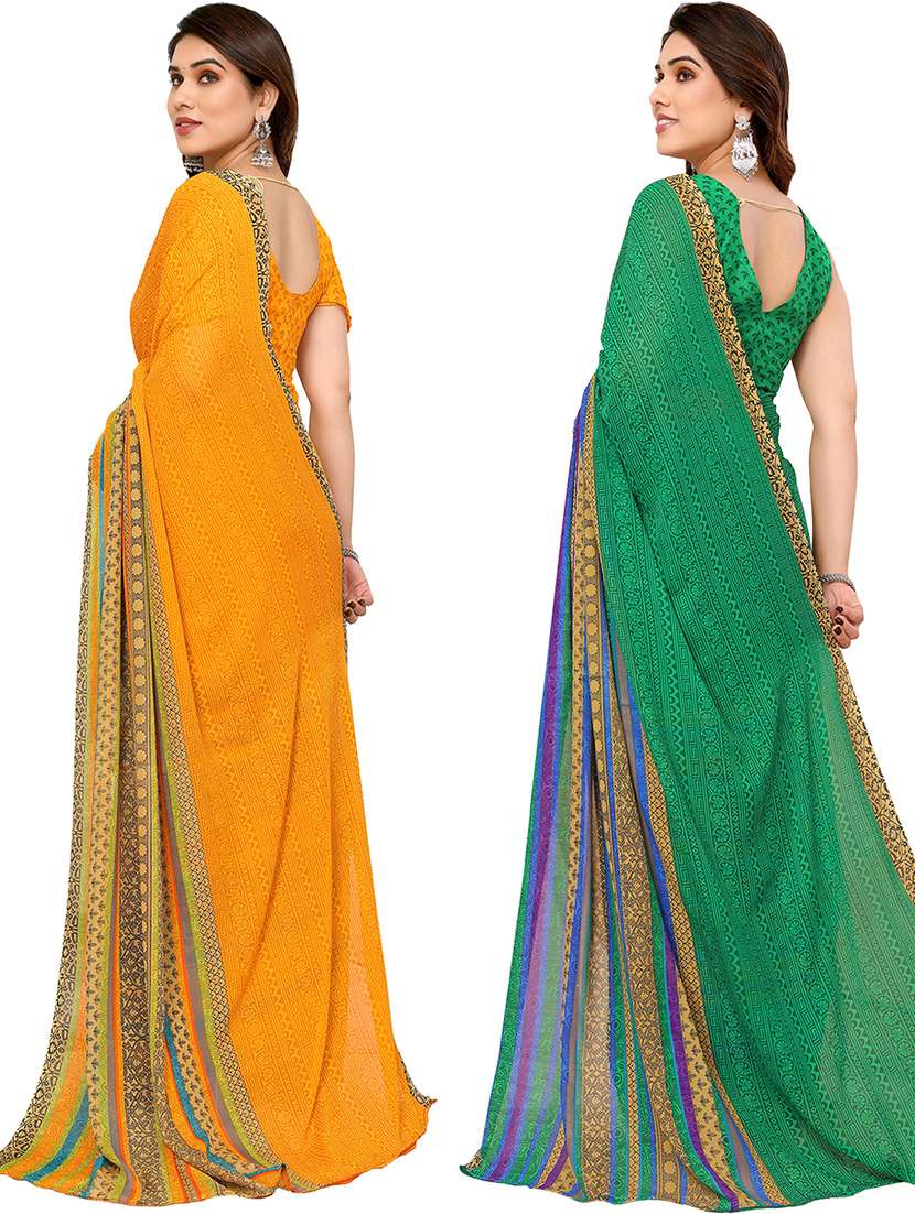 pack of 2 printed casual wear sarees - 21441090 -  Standard Image - 1