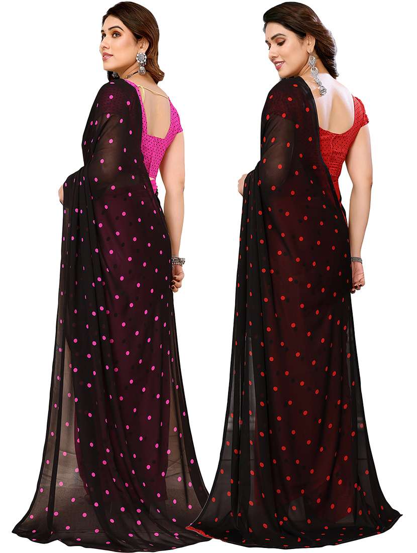 pack of 2 printed casual wear saree with blouse - 21441097 -  Standard Image - 1