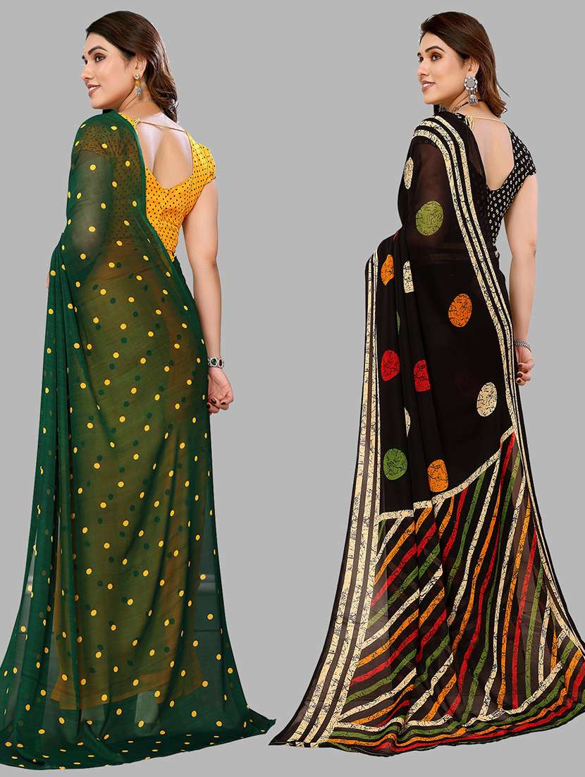 pack of 2 printed casual wear saree with blouse - 21441131 -  Standard Image - 1