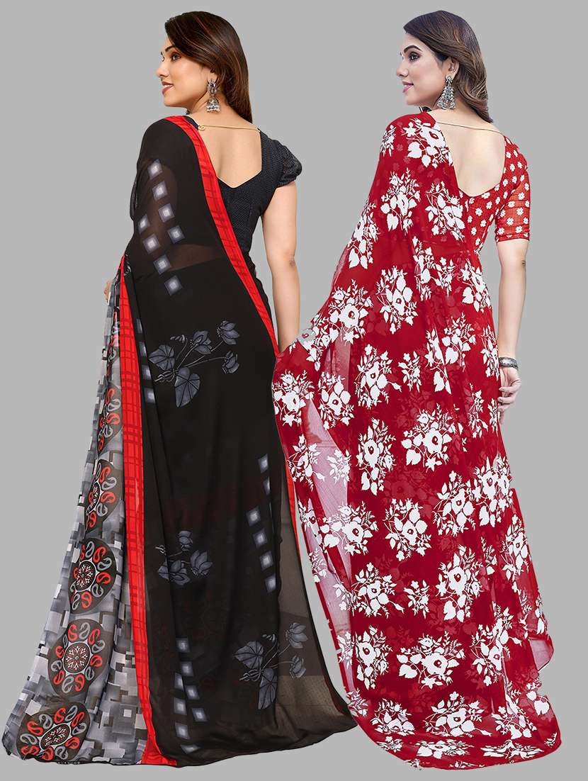 pack of 2 printed sarees - 21441162 -  Standard Image - 1