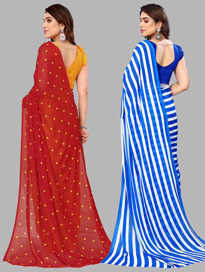 pack of 2 printed casual wear saree with blouse - 21441204 -  Standard Image - 1
