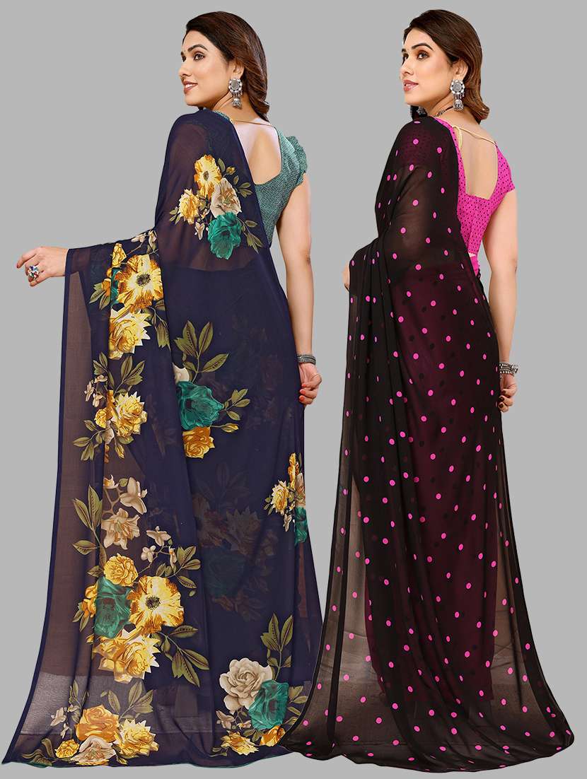 pack of 2 printed casual wear saree with blouse - 21441233 -  Standard Image - 1