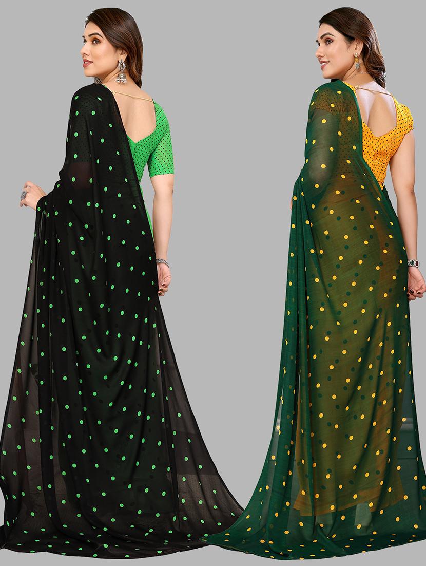 pack of 2 printed casual wear sarees with blouse - 21441433 - Standard Image - 1
