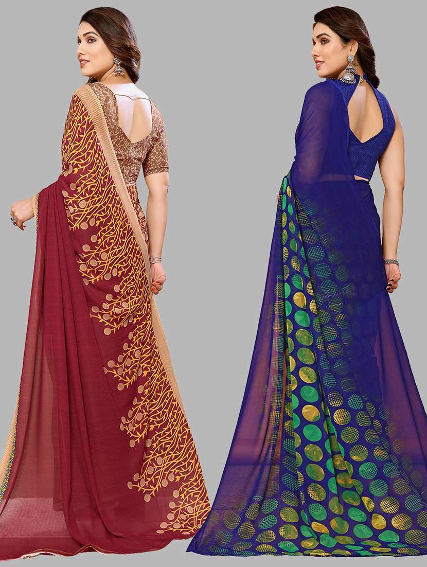  women pack of 2 casual wear combo sarees - 21441521 -  Standard Image - 1