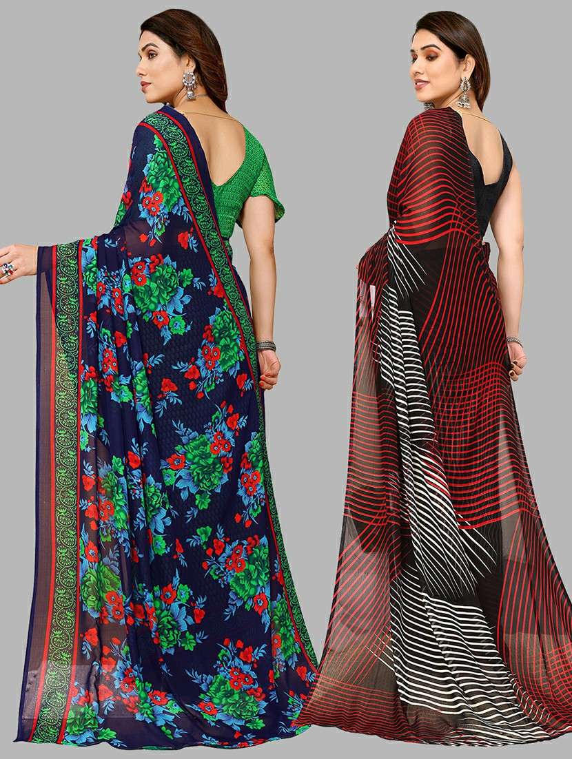  women pack of 2 casual wear combo sarees - 21441542 -  Standard Image - 1