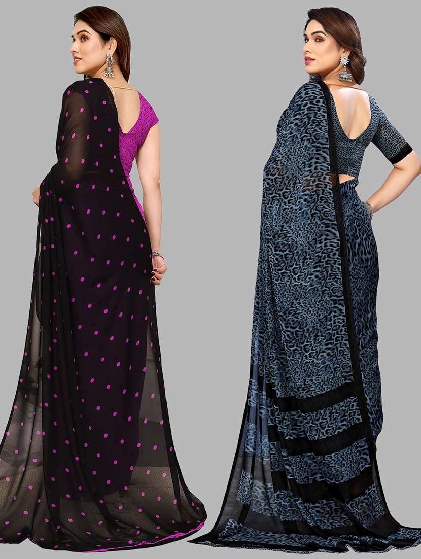  women pack of 2 casual wear combo sarees - 21441557 -  Standard Image - 1