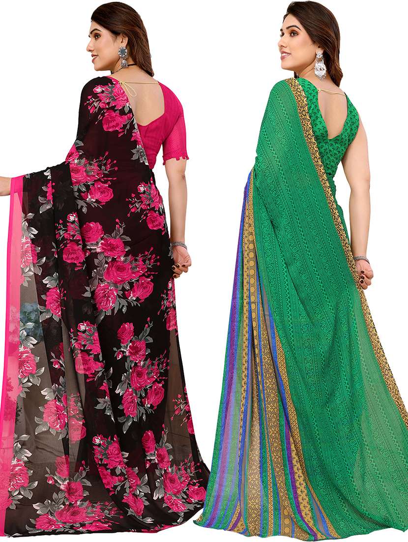  women pack of 2 casual wear combo sarees - 21441564 -  Standard Image - 1