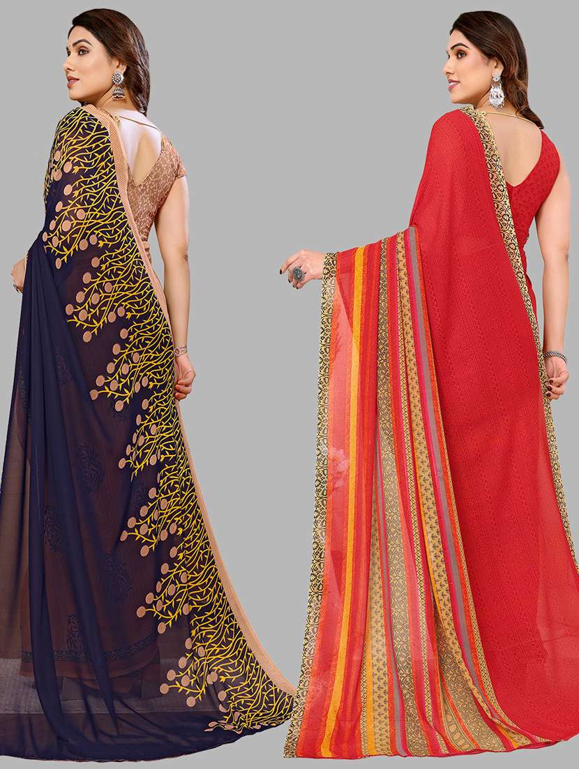  women pack of 2 casual wear combo sarees - 21441617 -  Standard Image - 1