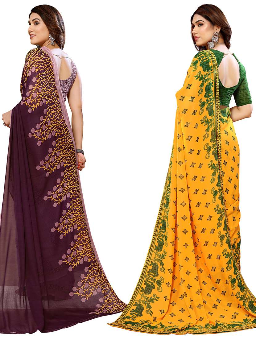  women pack of 2 casual wear combo sarees - 21441626 -  Standard Image - 1