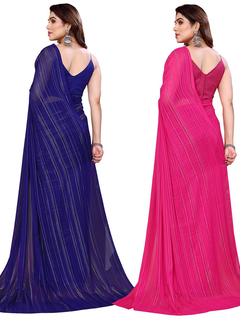 pack of 2 casual wear combo sarees with blouse - 21442354 - Standard Image - 1