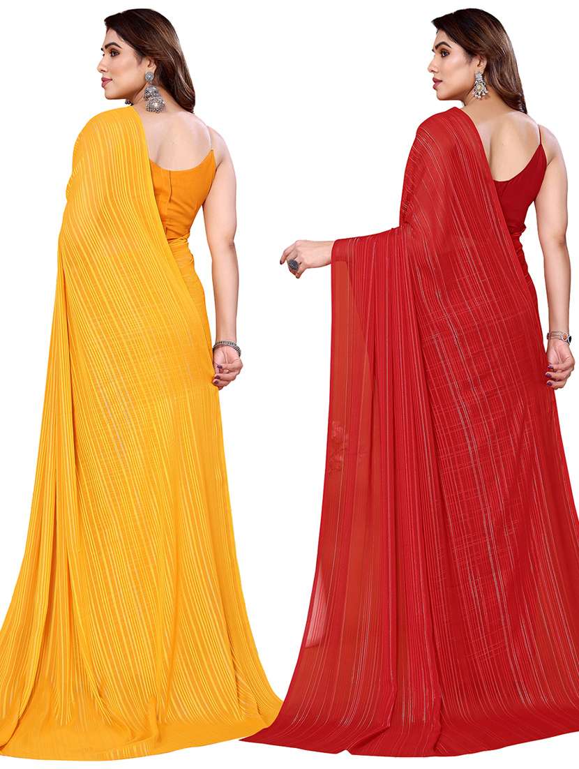 women pack of 2 casual wear combo sarees with blouse - 21442367 -  Standard Image - 1