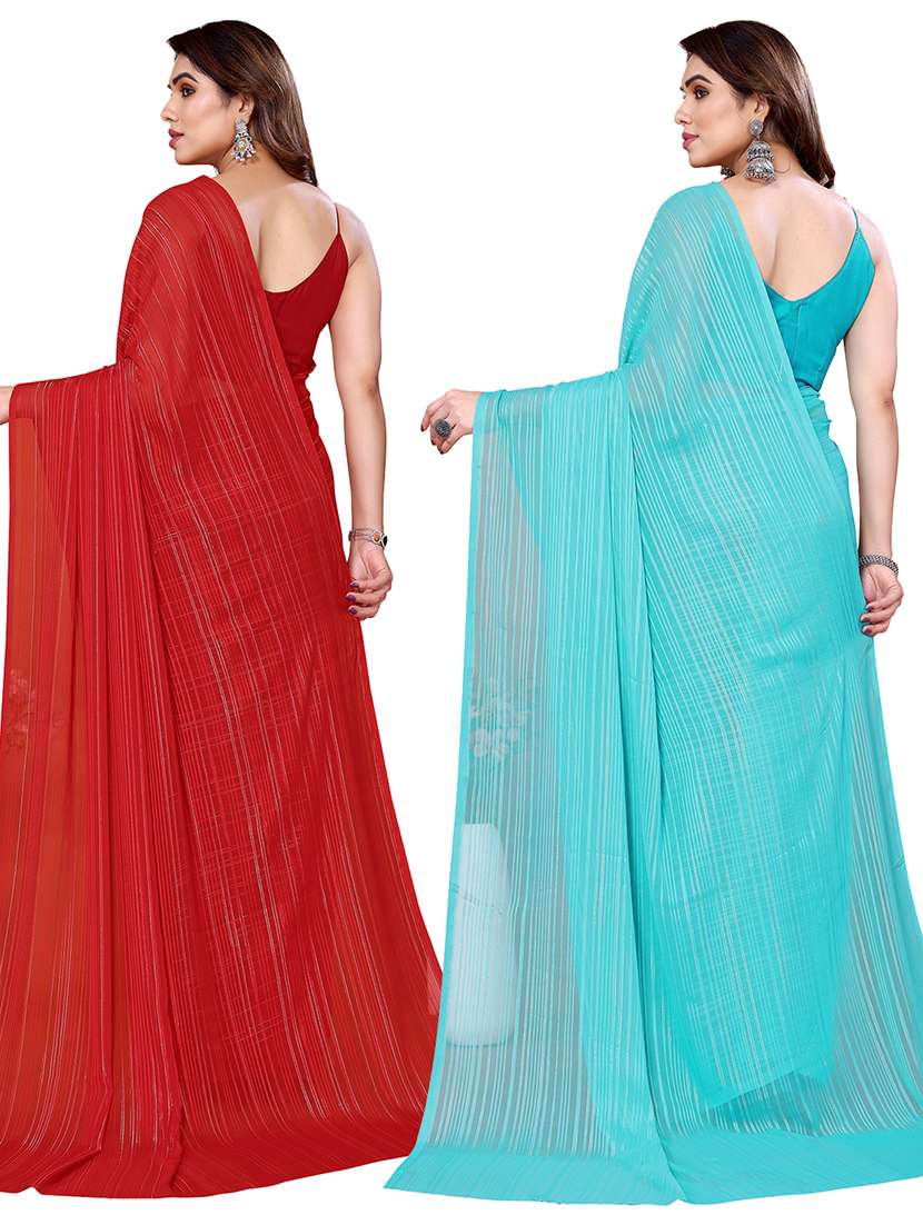  women pack of 2 casual wear combo sarees - 21443492 -  Standard Image - 1