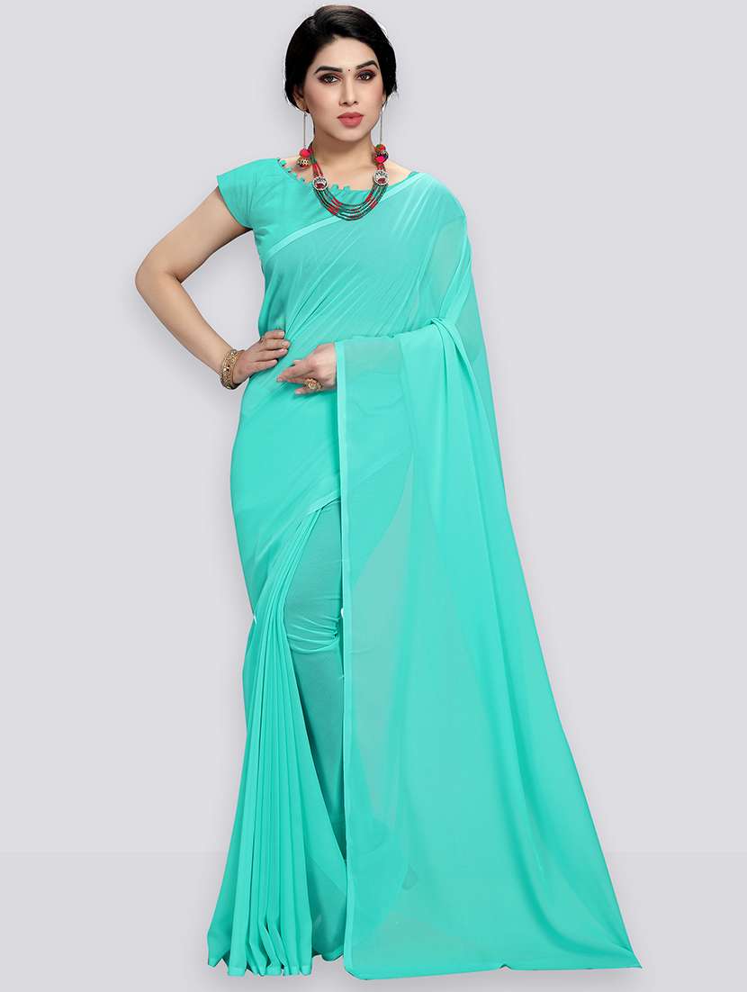 women plain casual wear saree with blouse - 21443895 - Zoom Image - 0