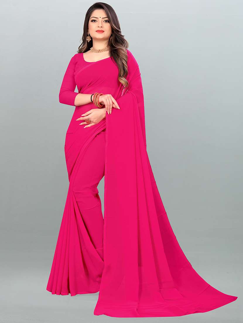 women plain casual wear saree with blouse