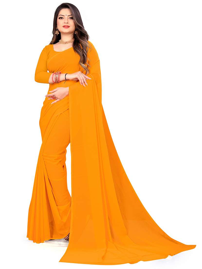 women plain casual wear saree with blouse