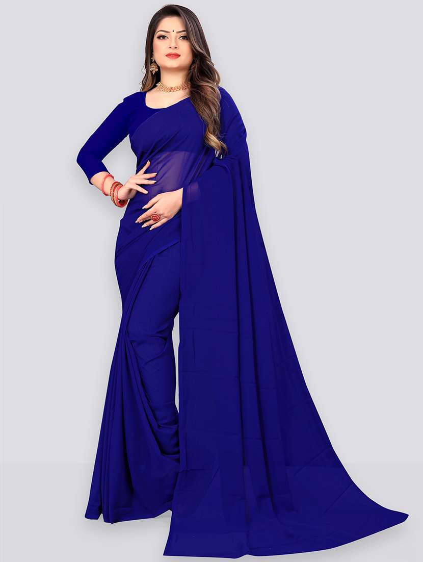 women plain casual wear saree with blouse