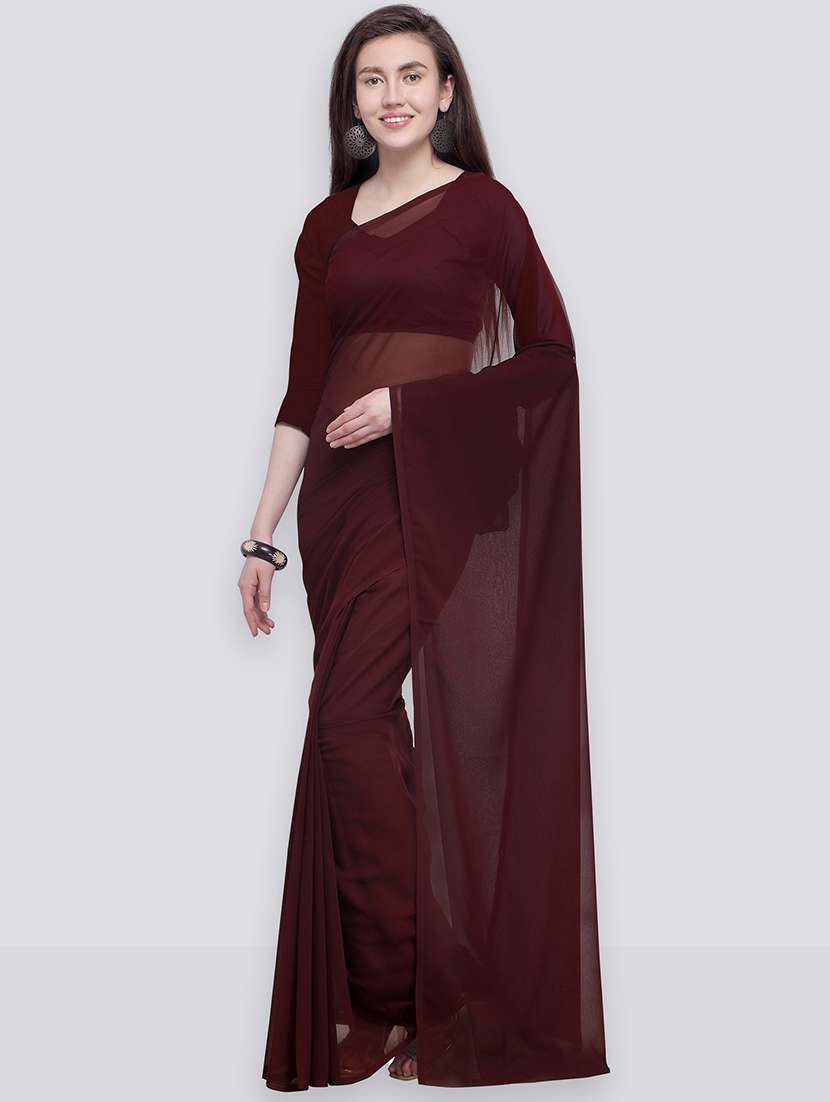 women casual wear georgette saree with blouse - 21443916 -  Zoom Image - 0