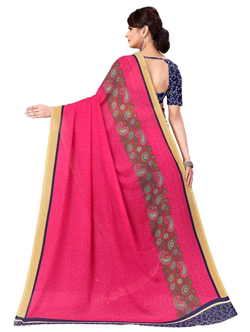 women printed casual saree with blouse - 21444644 -  Standard Image - 1