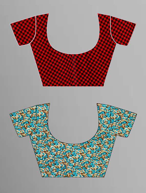 pack of 2 printed casual wear saree with blouse - 21444825 -  Standard Image - 1