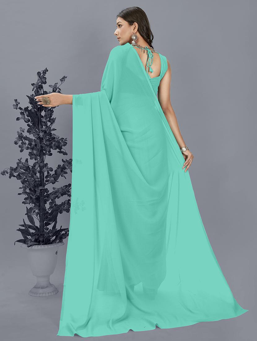 women casual wear plain saree with blouse - 21444897 - Standard Image - 1