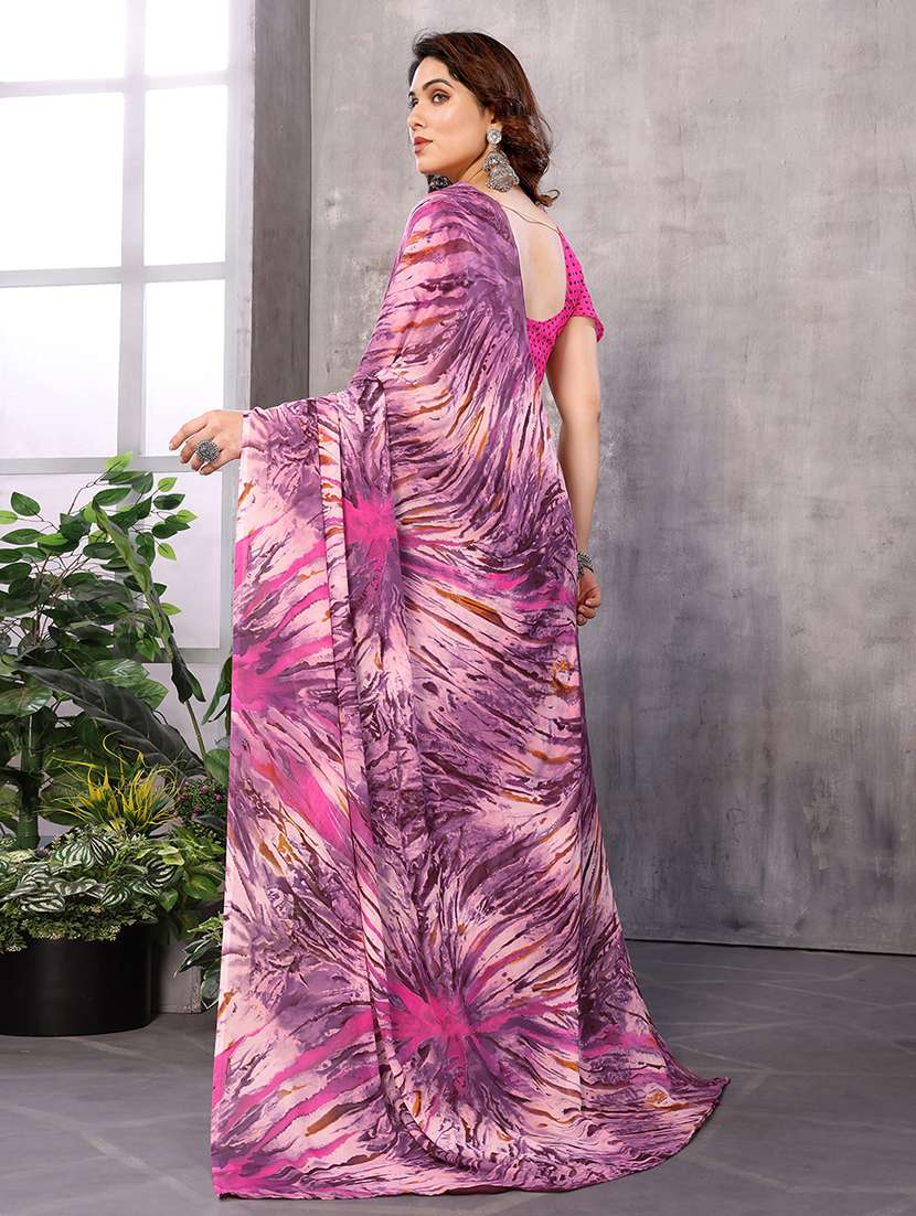 women printed casual wear saree with blouse - 21445080 -  Standard Image - 1